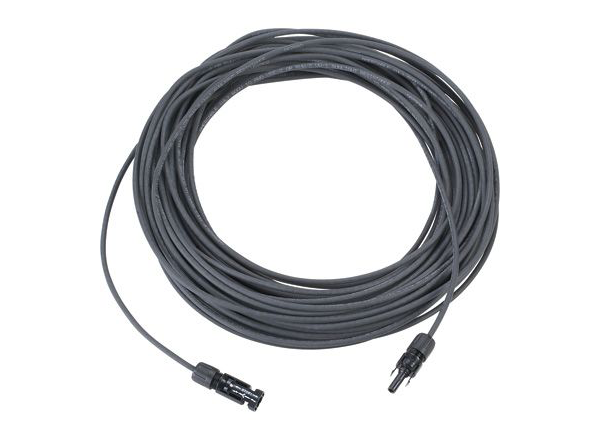 1m zwarte 4mm kabel met male en female MC4-connector voor zonnepanelen mannelijk en vrouwelijk